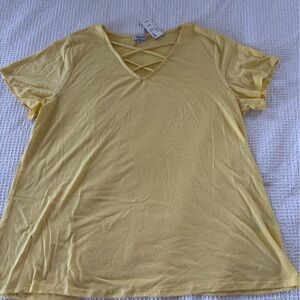 Avenue Yellow V-Neck Chemise